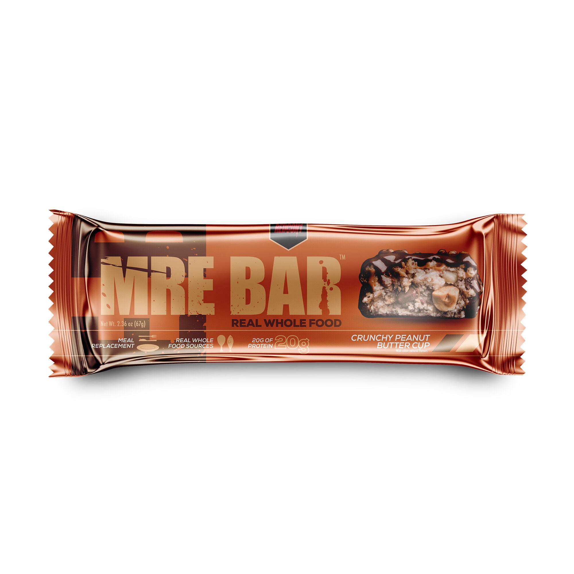 MRE Whole Food Protein Bar - Crunchy Peanut Butter Cup - 12 Bars  | GNC